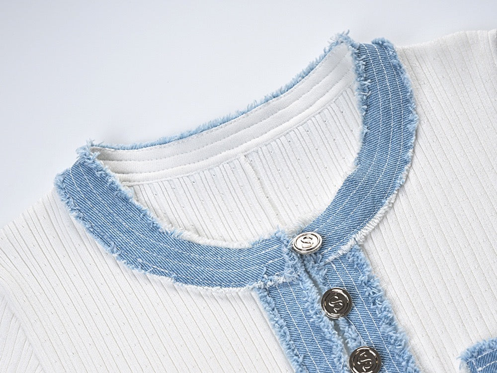 Buttoned Knit Dress – 154878