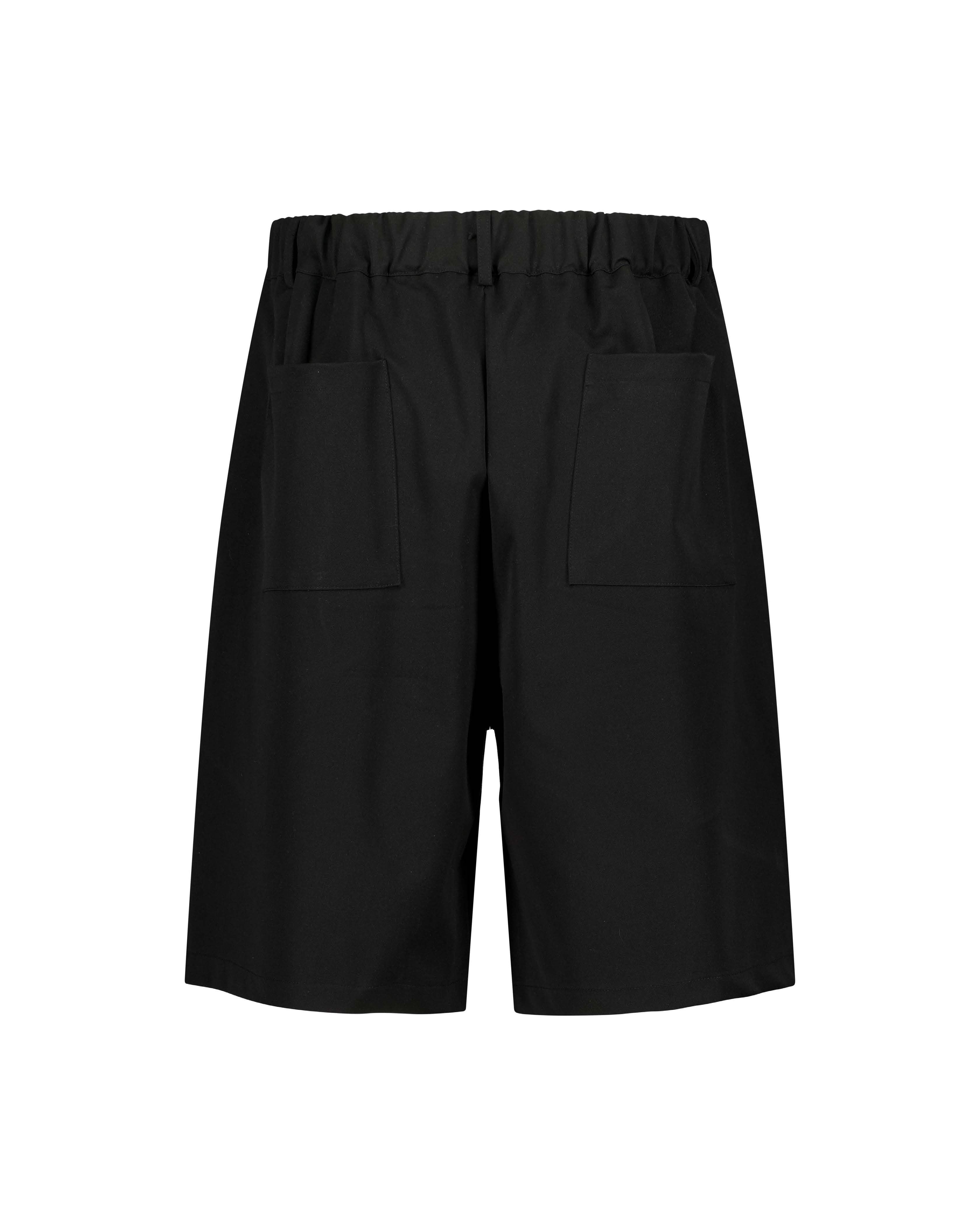 Plissierte Shorts – Schwarz