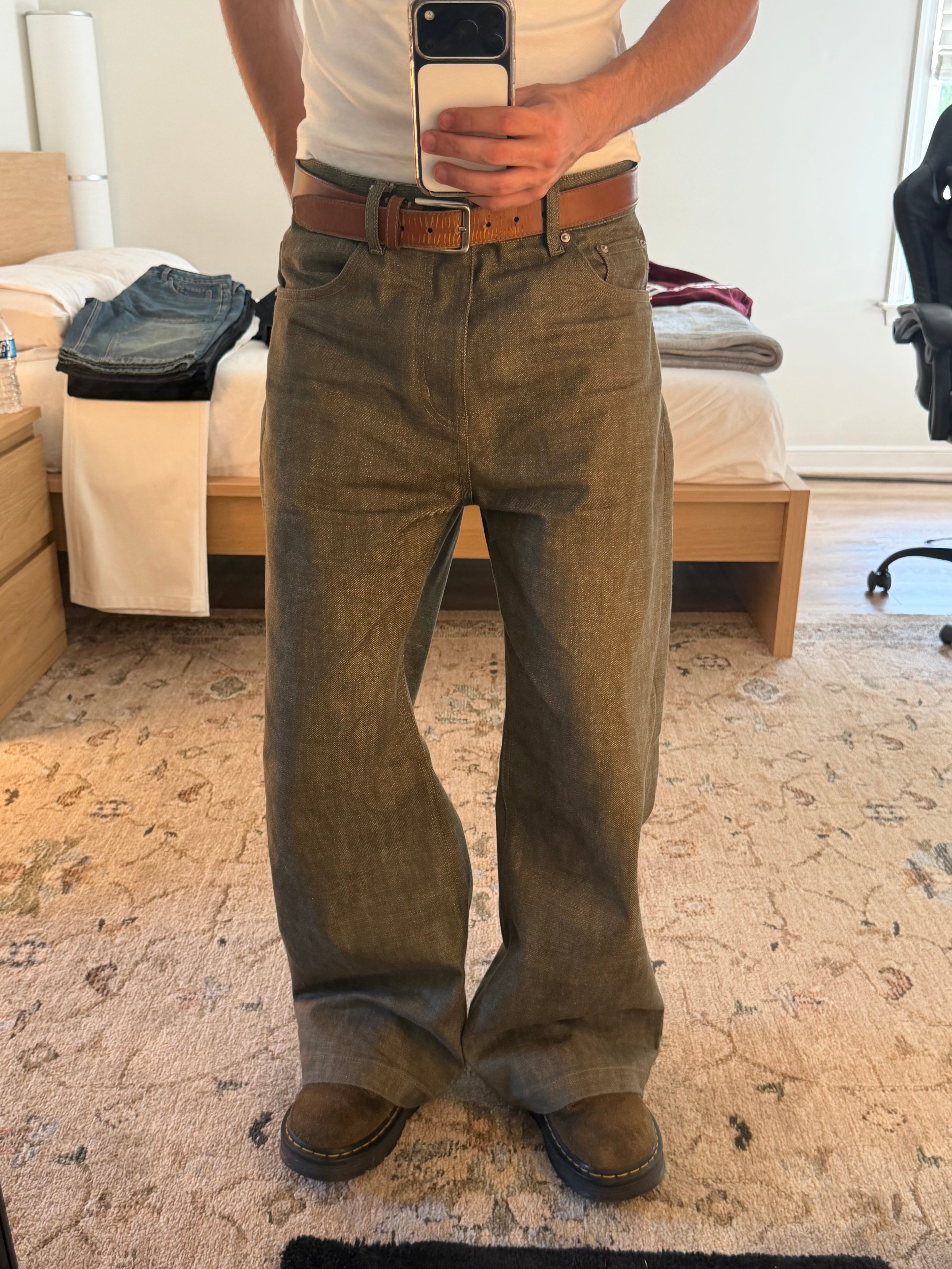 Green Bootcut Selvedge Denim